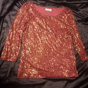 Sequence pink and gold Calvin Klein shirt.